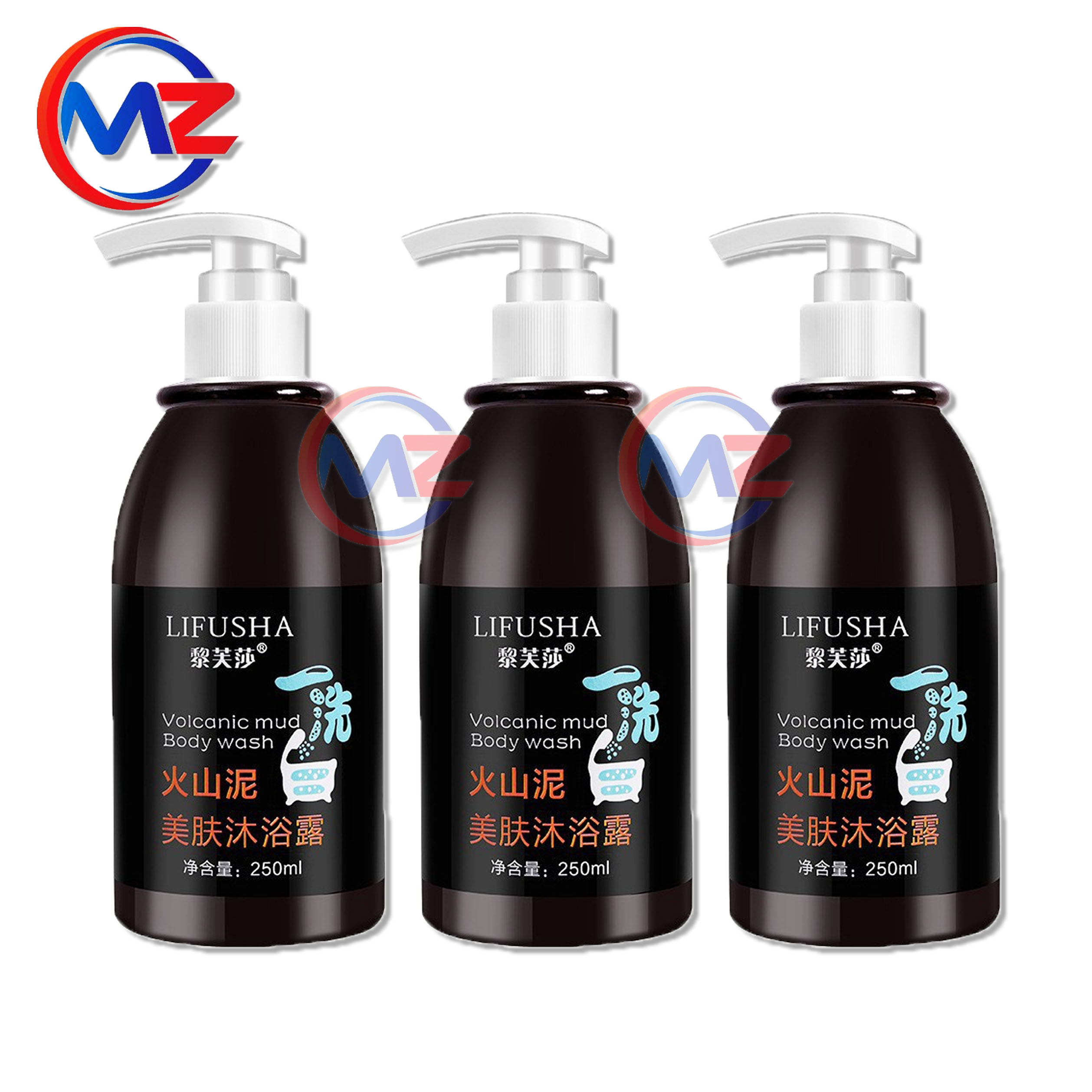 ( SET OF 3 ) Lifusha Volcanic Mud Body Wash Shower Gel Deep Sea Mud