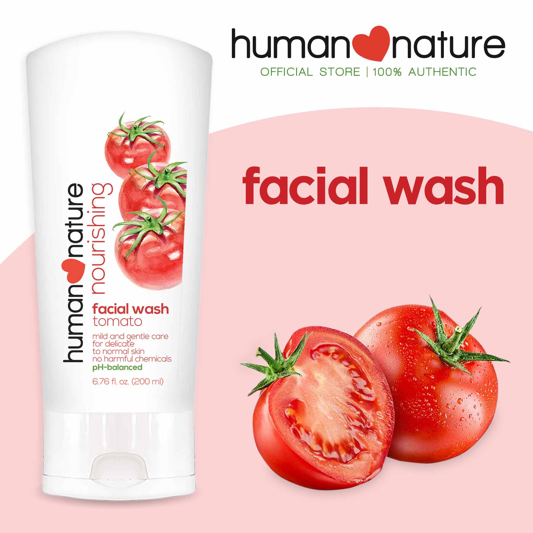human heart nature nourishing facial wash