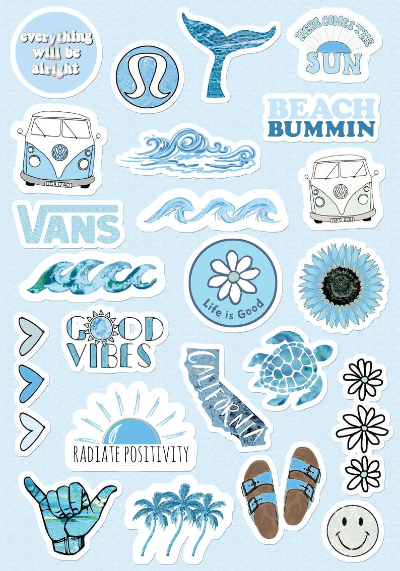 VSCO Aesthetic Multicolor 16 Sticker Pack – Big Moods