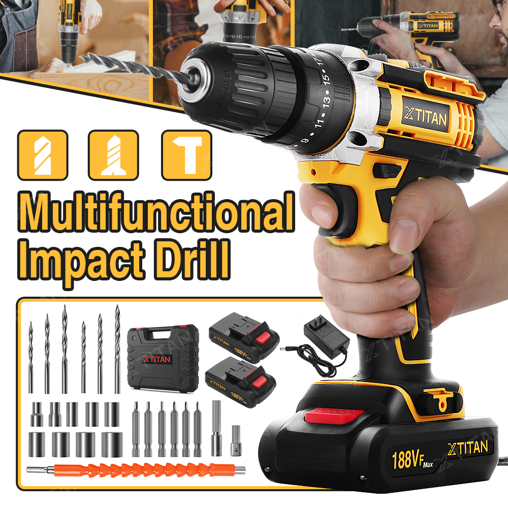 Titan 18v cordless online drill