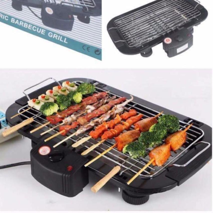 Electric Outdoor Barbecue Grill (Black) with Free Expandable Garden