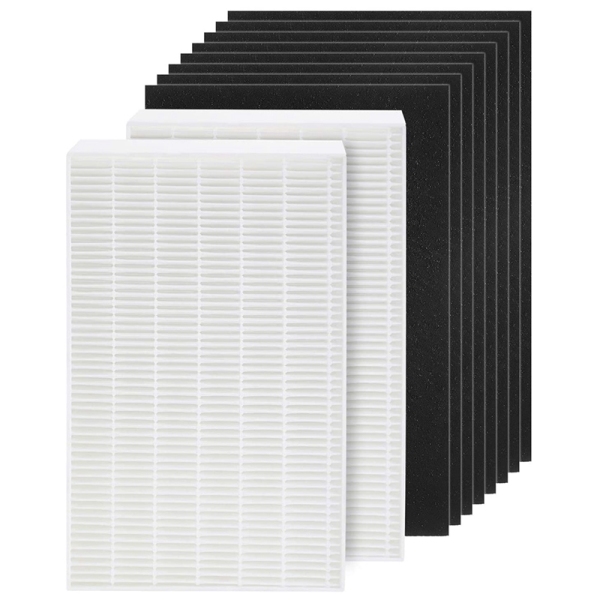 2 True HEPA Filter Replacement Suitable for Honeywell HPA100 Air Purifier, Plus 8 Precut Activated Carbon Pre Filters