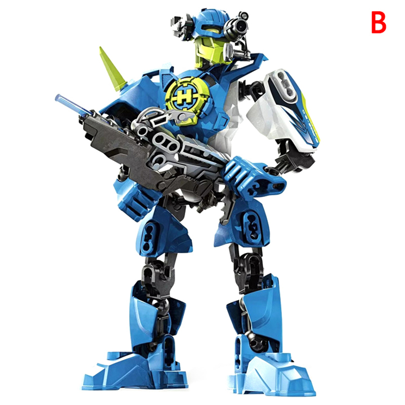 Yitn ดาวนักรบทหาร Bionicle ฮีโร่โรงงานหุ่นยนต์รูปอาคารบล็อกของเล่นรุ่น สี B