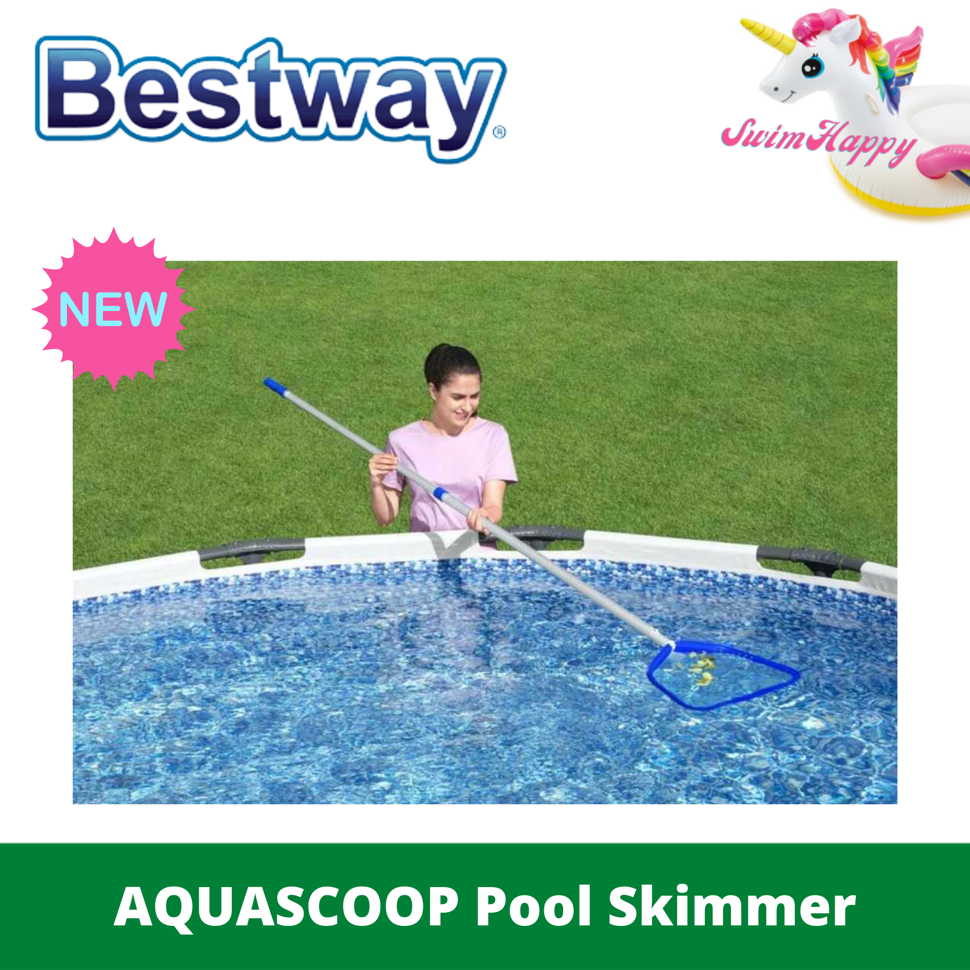 SwimHappy Bestway FlowClear 58659 Head x | PH Deluxe 34cm Skimmer AquaScoop 40cm Lazada