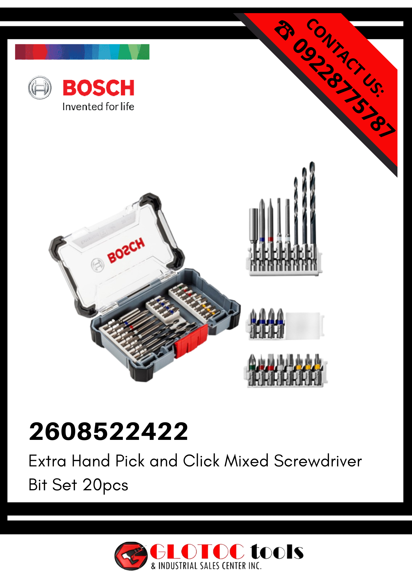 BOSCH Extra Hand Pick and Click Mixed Screwdriver Bit Set 20 pcs
