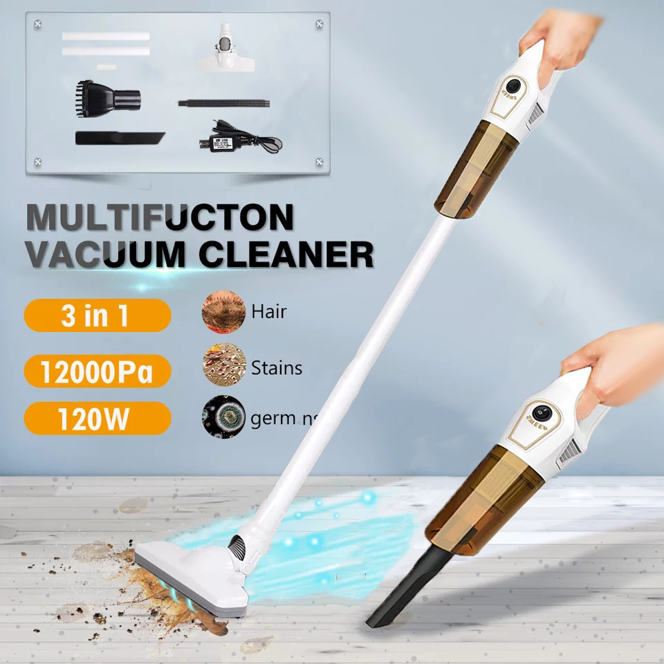 Wireless 3 in 1 Vacuum Cleaner 12000PA USB Rechargeable 2000mAh