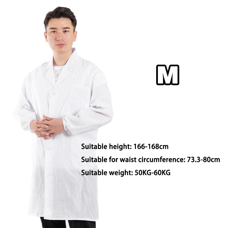 White Laboratory Coat Unisex Lab Coat Long Sleeve Lab Coat Doctor
