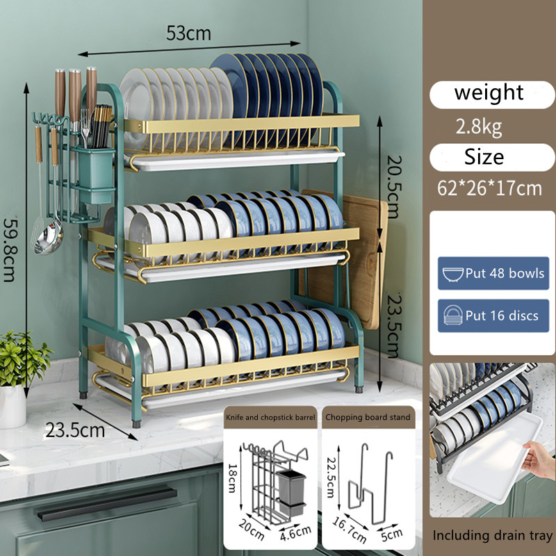 Stainless Steel Dish Rack Plate Rack Kitchen Kitchen Dish Drainer