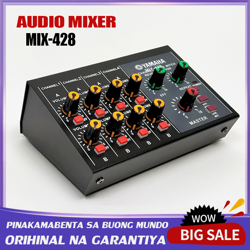 Naierhg MIX-428 Mini Mixer Powerful 60Hz Audio Cutting 8 Channels Power  Adapter/Battery Dual Use Audio Mixer for Live Streaming 