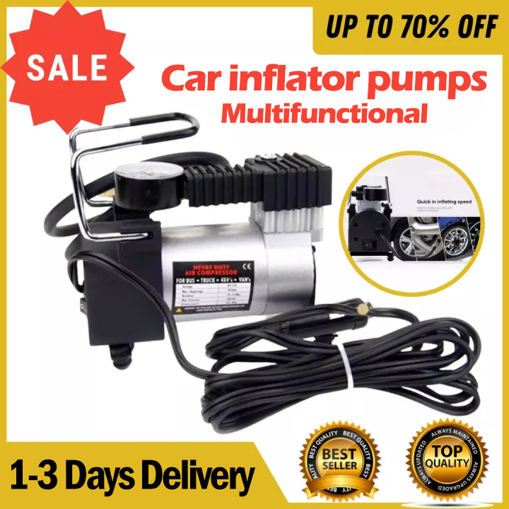 Electric Air Compressor For Car 12V Tire Inflator Heavy Duty Car Tire  Inflator Pump Air Compressor 150psi Multi-use Bikes Car Care Tool Tyre  Inflator