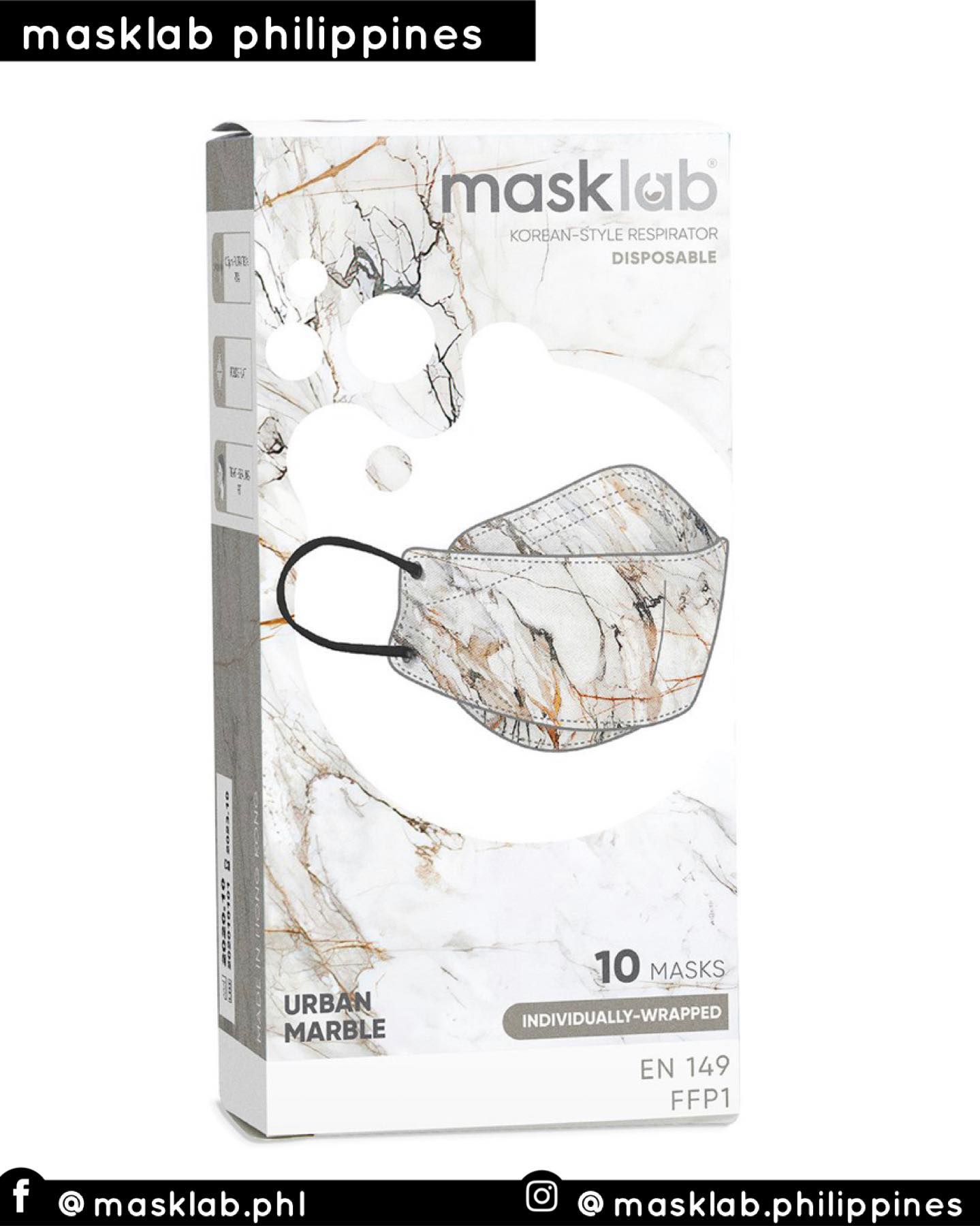 masklab URBAN ( MARBLE ) KOREANSTYLE RESPIRATOR 2.0 (BOX OF 10