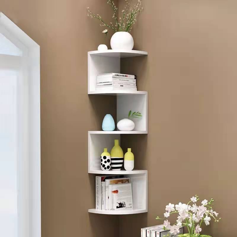 MOCHI 5 Tier Minimalist Floating Wall Mount Corner Shelves Rack Display ...