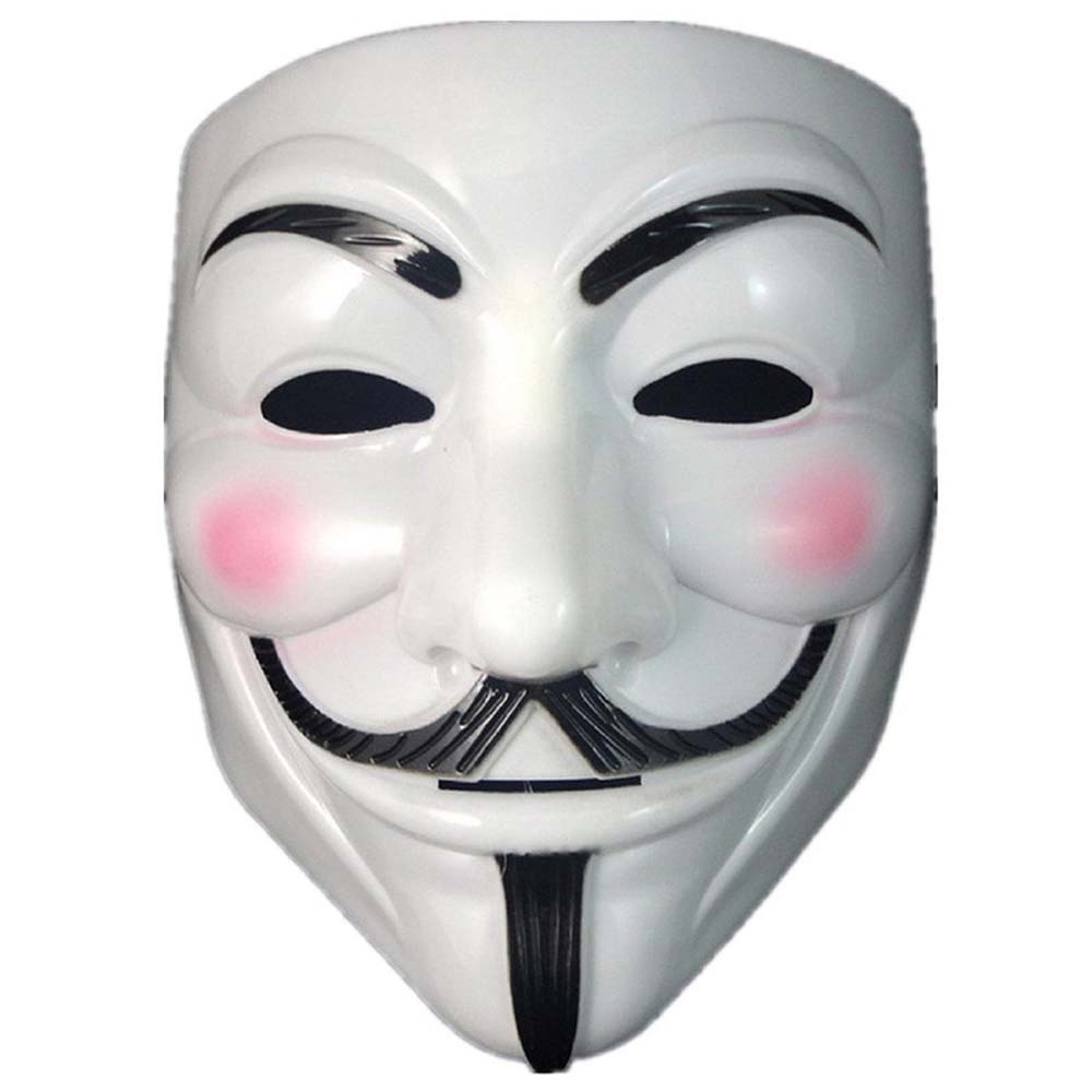 ZRUXEAN Anonymous Halloween Hacker Headwear Masquerade ภาพยนตร์พร็อพปาร์ตี้คอสเพลย์หน้ากากคอสเพลย์ V สำหรับ Vendetta หน้ากากปาร์ตี้ Props