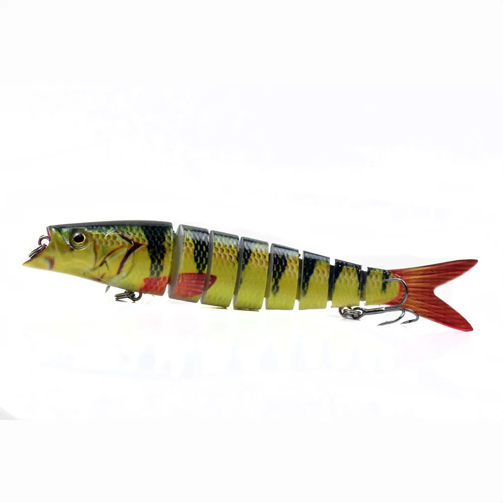 5.5in / 0.76oz Bionic Multi Jointed Hard Bait S Swimming Action Fishing Lure 8 Segment Sinking Fishing Lure VIB Bait Crankbait 3D Eyes Lifelike Artificial Fishing Lures Hook with Treble Hooks Tackle
