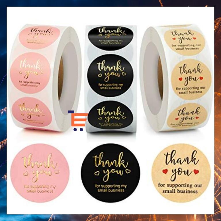 E-STORE 500Pieces Roll Thank You Stickers Packaging Sealing ...