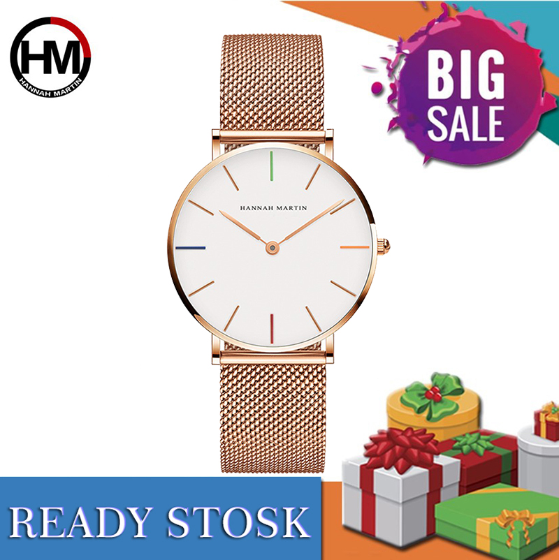 Hannah Martin Ladies Watch Anologue Movement Mesh Strap For Women Ch36 
