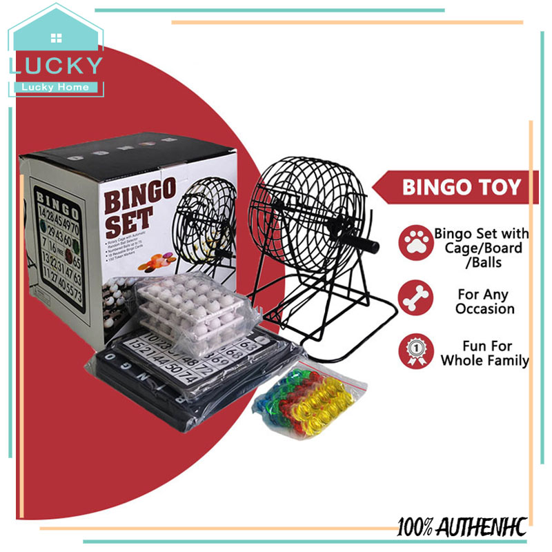 Deluxe Bingo Game Set With Bingo Cage Bingo Board Bingo Balls 18