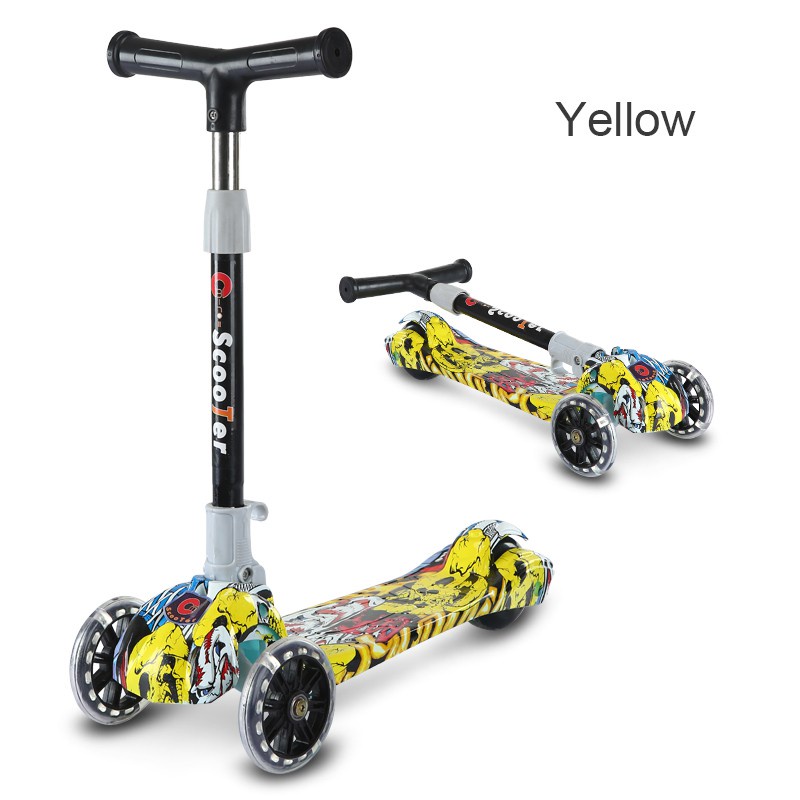 Foldable Scooters Electric Adjustable Height Music Scooter For Kids 3