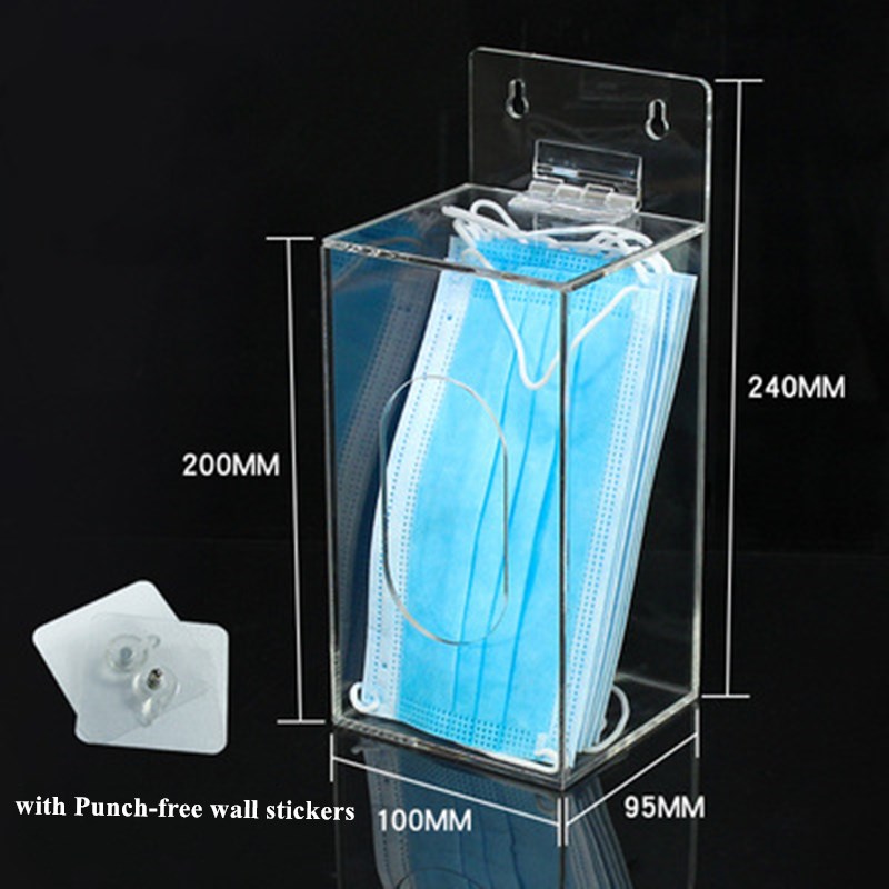 Insect Enclosure Heyrelda Face Mask Dispenser 3 Compartment Acrylic Glove Box Holder Hygiene Station For Disposable Face Masks, Emesis Bag, Shoe Cover And Hairnet, Wall Mount Holes Or Tabletop Holder (Clear Shoe