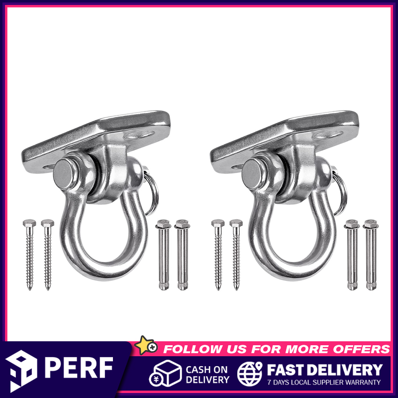 Perf 2 Pack 180° Swivel Stainless Steel Hooks 2000 lbs Capacity Heavy