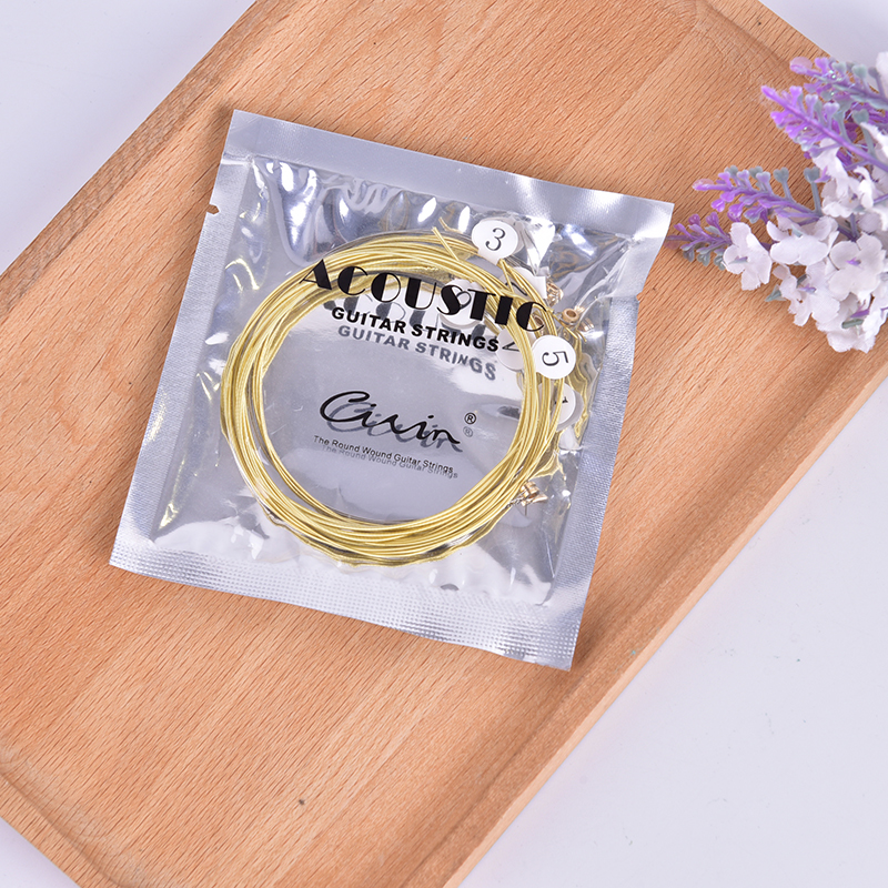 Greenwind 6pcs/set Universal Acoustic Guitar String Brass Hexagonal Steel Core Strings For