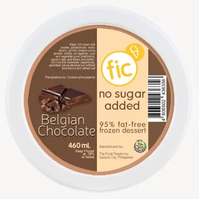 FIC Belgian Chocolate Flavor Pint Ice Cream (460mL)