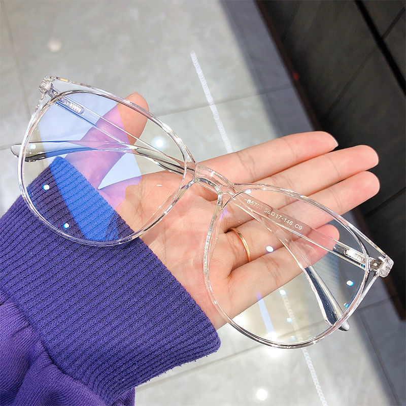 🔥Cadia👍 Round Transparent Plastic Computer Glasses Anti UV Protection ...