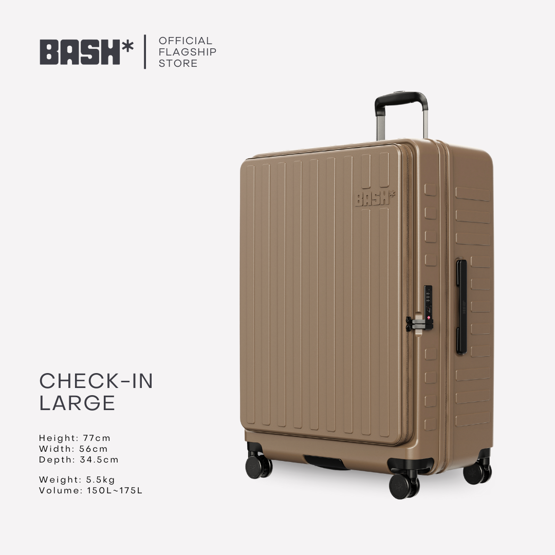 BASH Gateway Luggage Collection in Oak Hard Case Suitcase Check-In