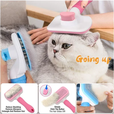 ♥Going up♥top sale Self Cleaning Dog Brush Slicker Massage Pet Comb For Dog Cat Shedding Mats Hair Dirt Removing