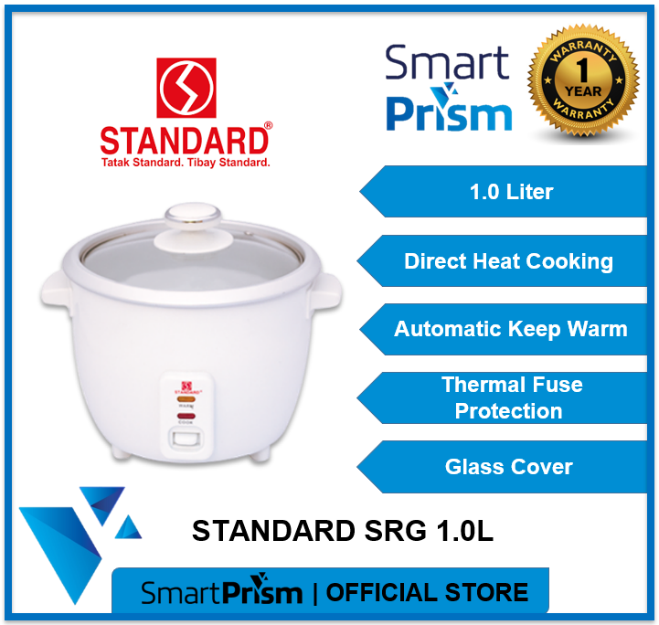 Standard Rice Cooker SRG 1.0L 1.0 Liter with Automatic Keep Warm and