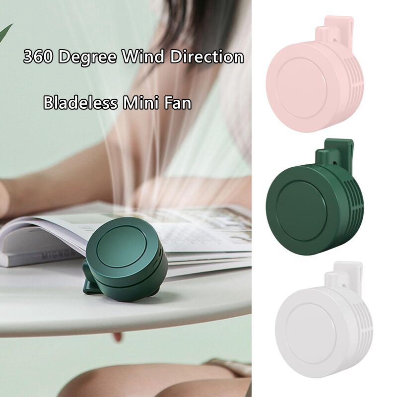 Portable Rechargeable Hanging HandsFree Waist Small whirlwind Bladeless Fan Electric Cooling
