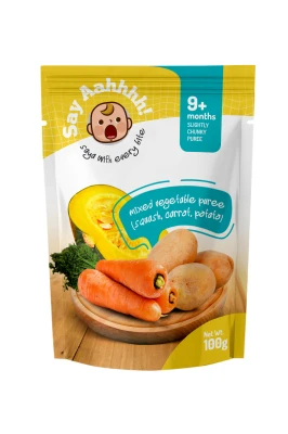 2 Say Aahhhh Mixed Vegetable Puree (Squash, Carrot, Potato) (100g)