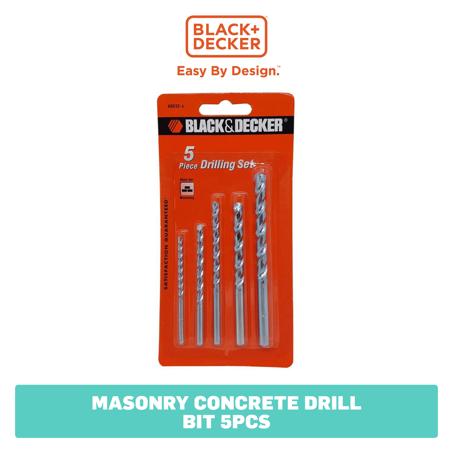 BLACK DECKER Masonry and Concrete Drill Bit 5pcs. A8032G