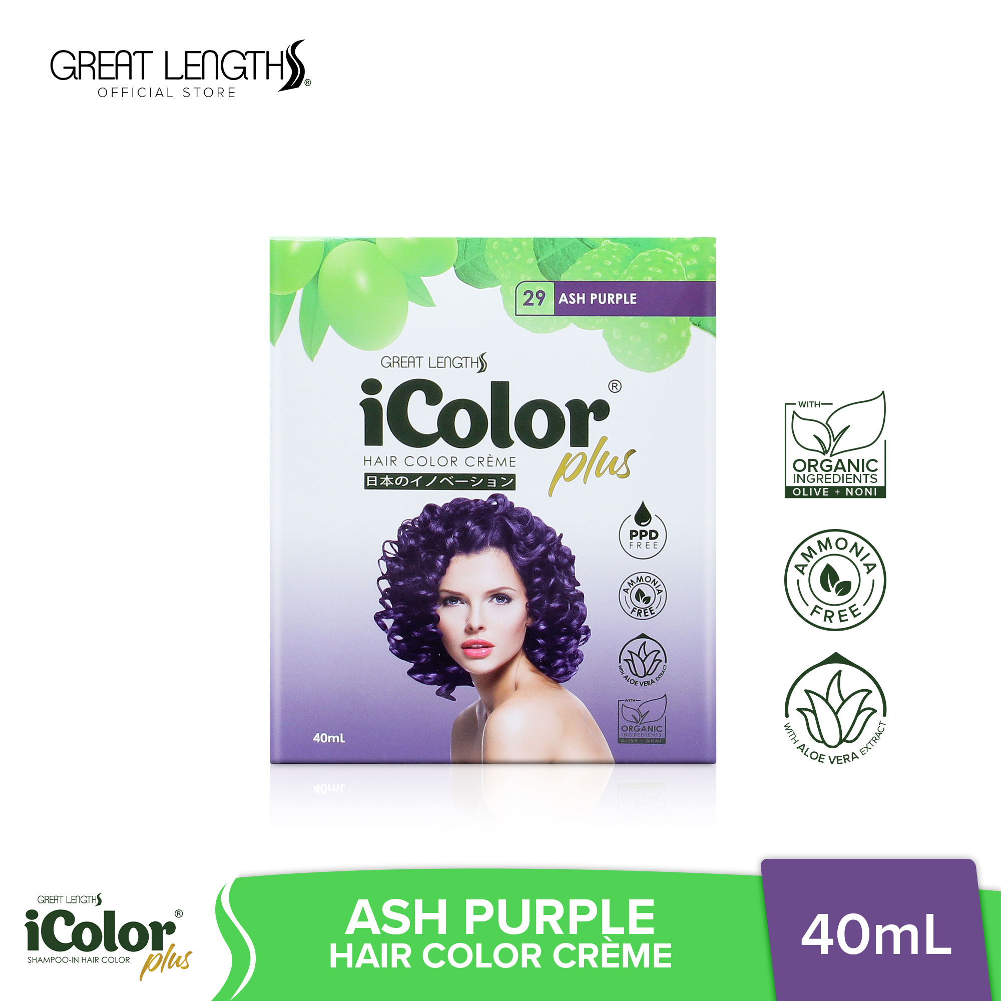 iColor Plus Hair Color Crème Ash Purple 40ml Sachet Lazada PH