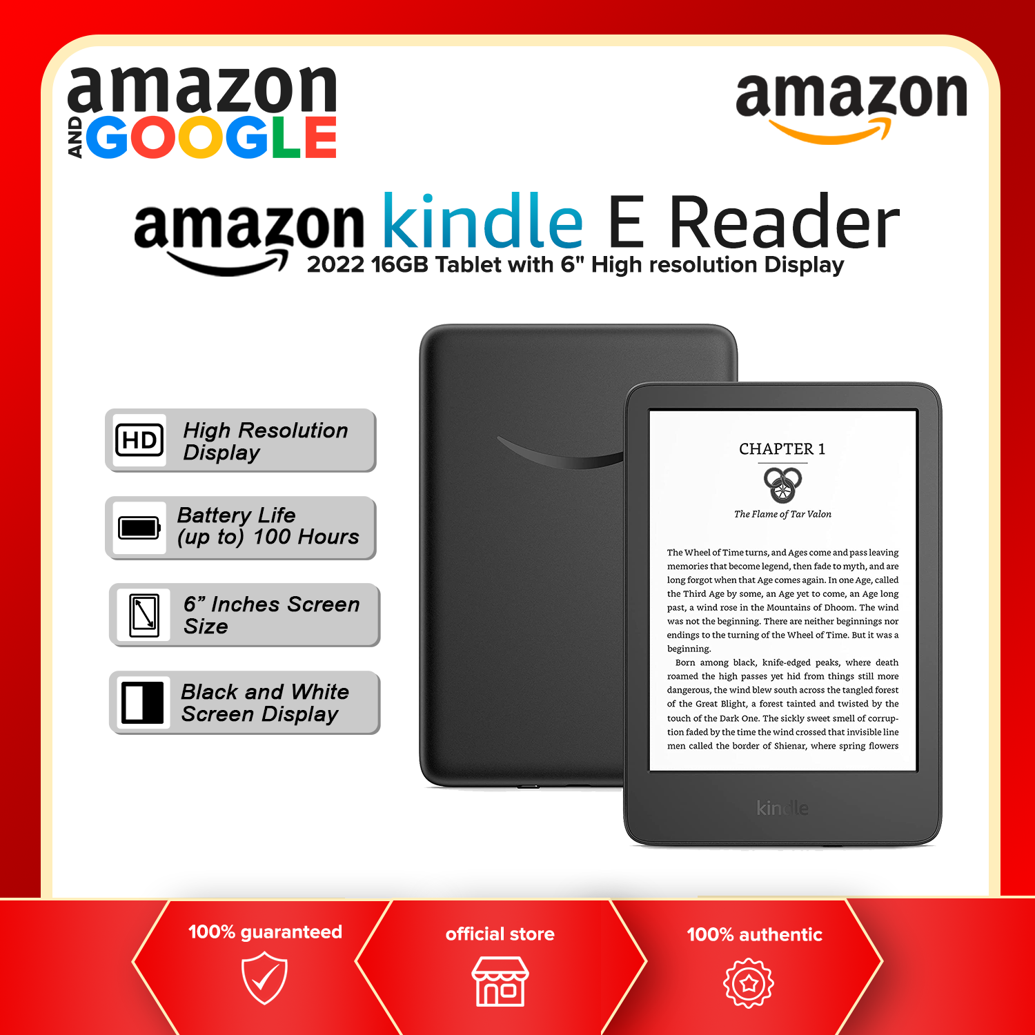   Kindle – The lightest and most compact Kindle, with  extended battery life, adjustable front light, and 16 GB storage – Denim :  Electronics