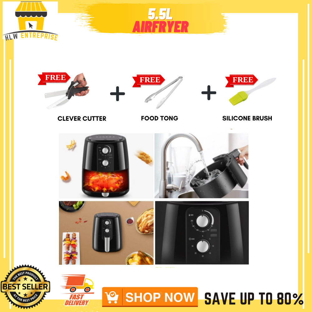 [hlw] Heavy Duty Air Fryer 5.5 Liters. Advance Airfryer, Powerful 