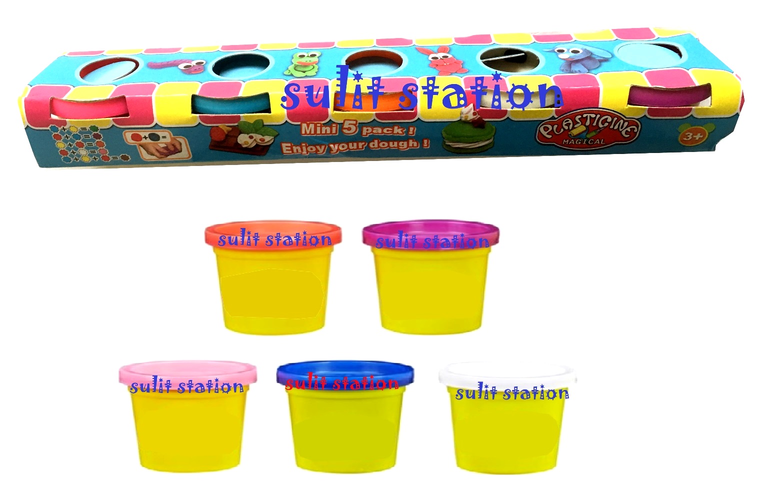 set of 5 MOULD PLAY CLAY DOH DOUGH MAKER MODEL MOULDER MOULDING TOOL