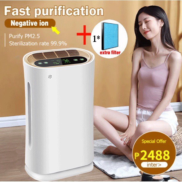 ♗Air Purifier with Hepa Filter and UV Light Negative Ions Remove Smoke