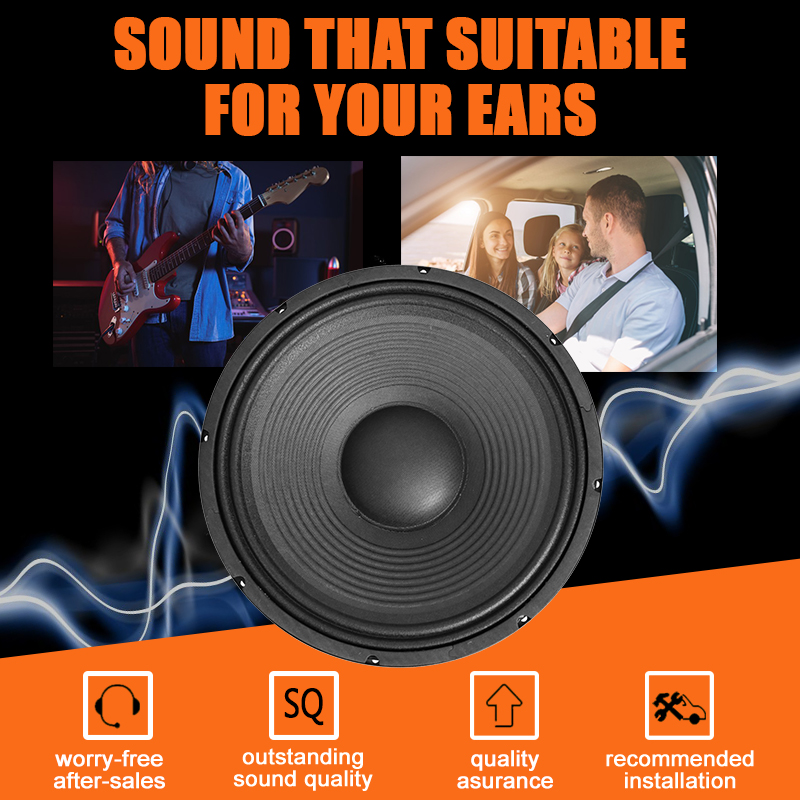 TOSUNRA 500W 15" 8Ω Subwoofer HighCaliber Tweeter Speaker Audio