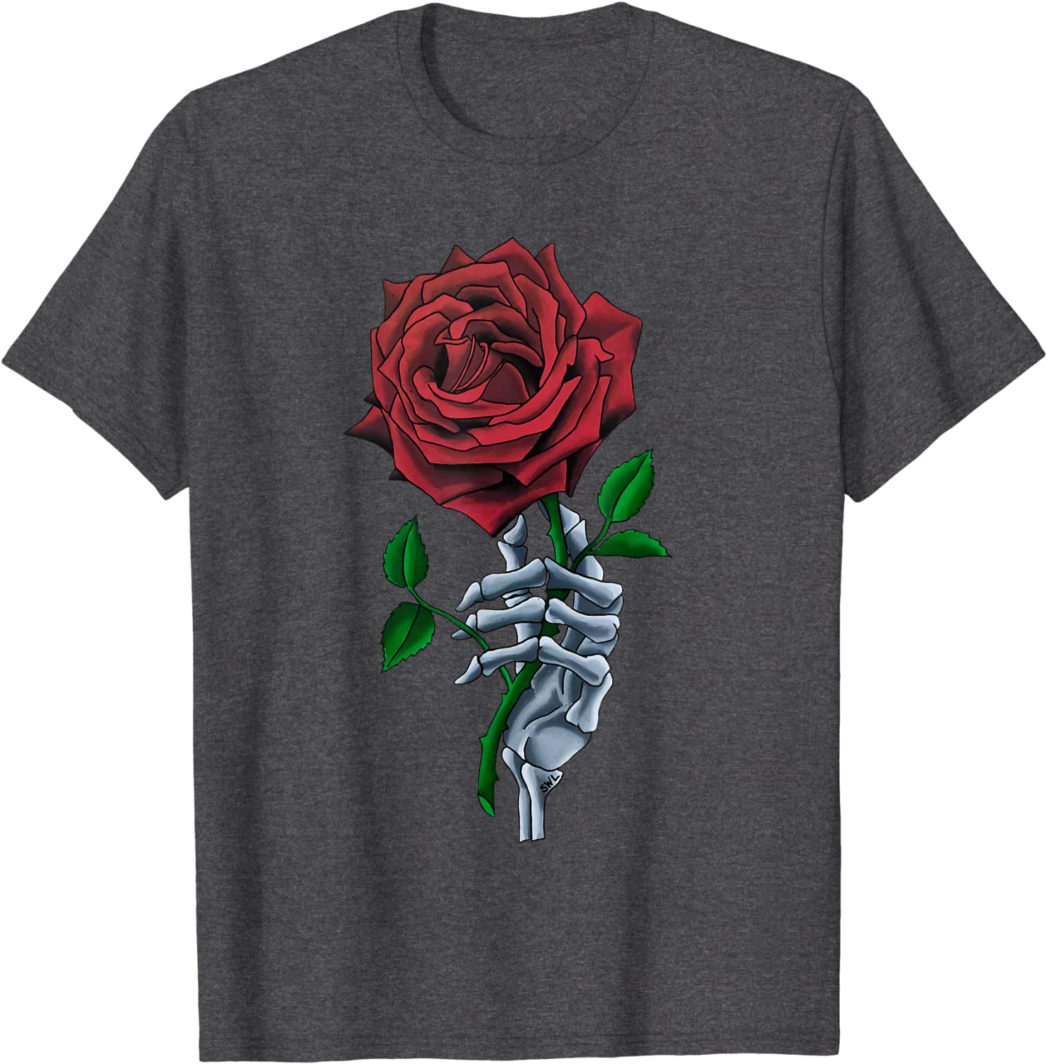 Skeleton Hand Red Rose Flower T-Shirt | Lazada PH