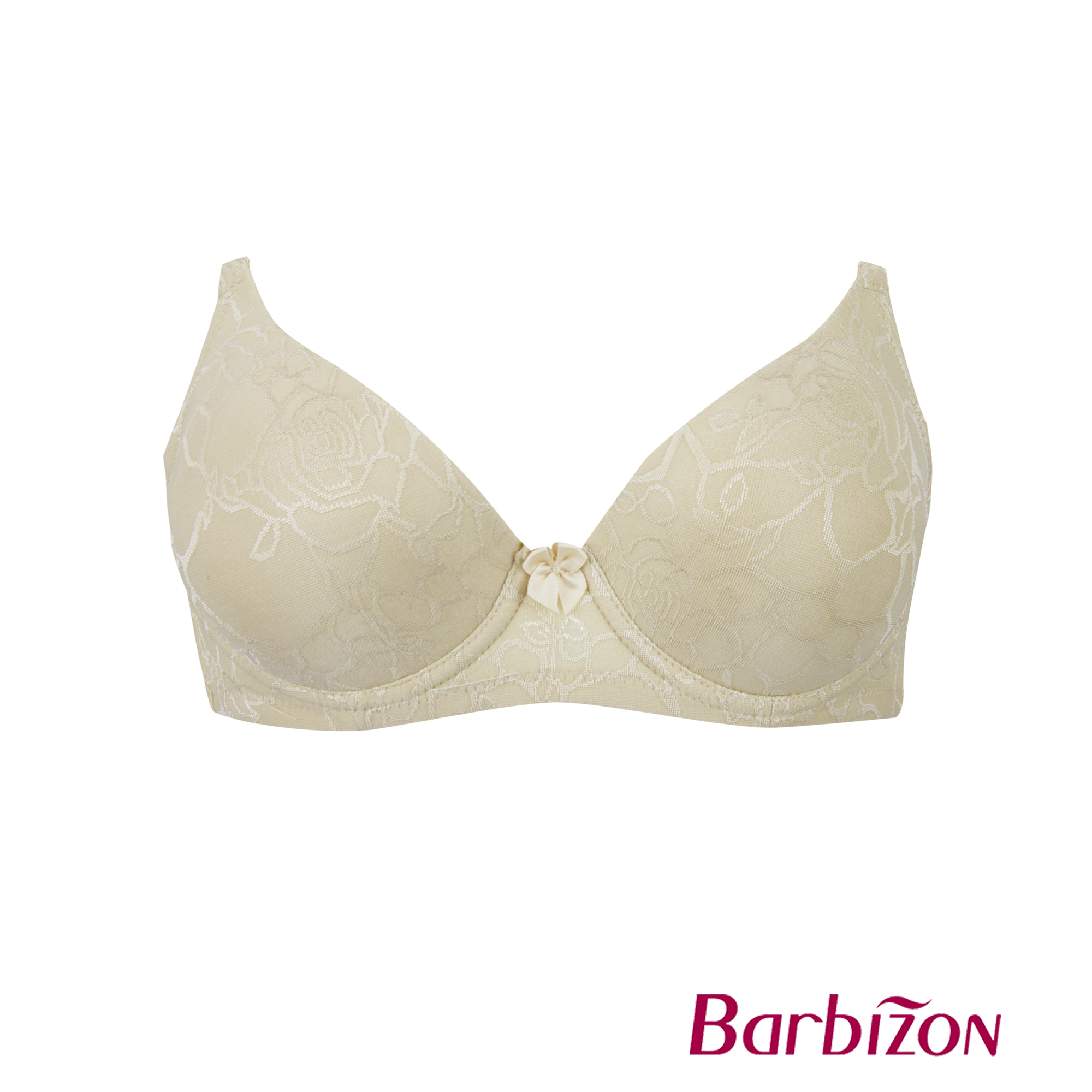 Barbizon Classic Beauty Jacquard Half Cup Underwire Bra w/ Removable Straps  Women Underwear