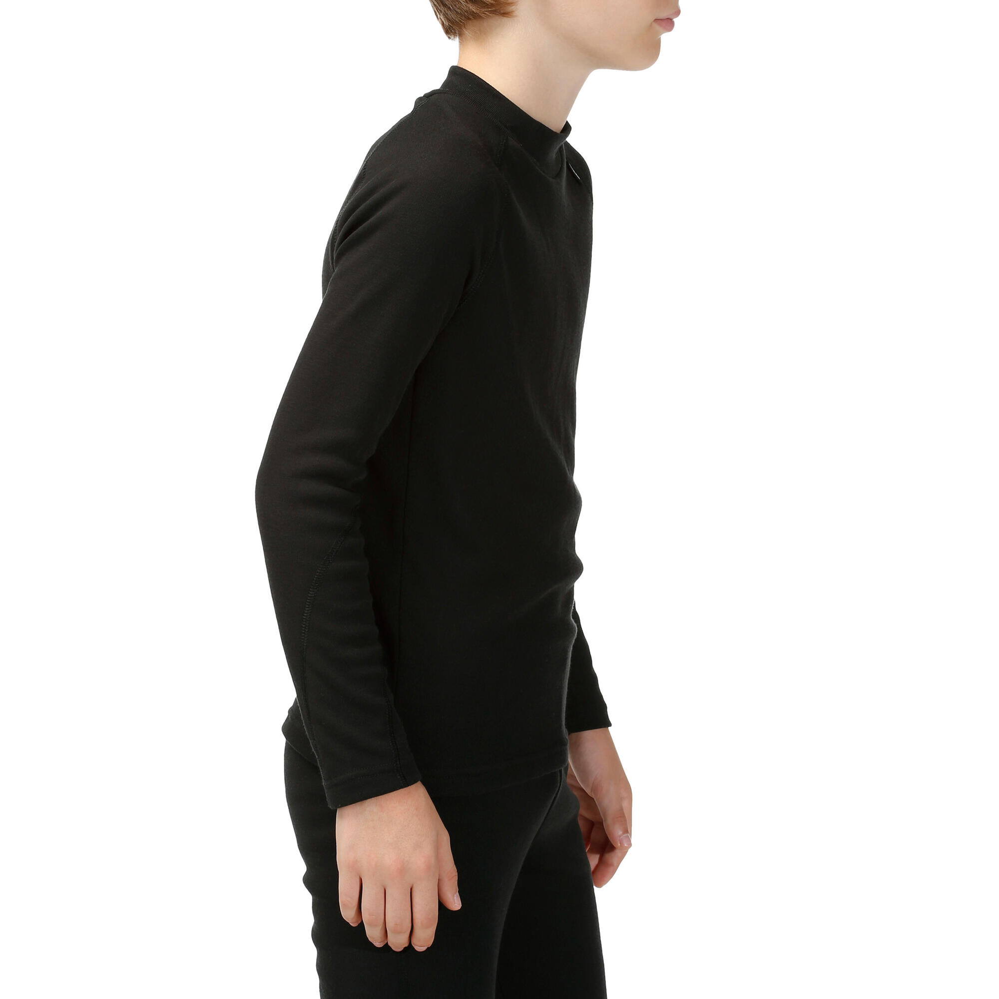 Decathlon Wedze Kids Ski Base Layer Top BL 100 - Black