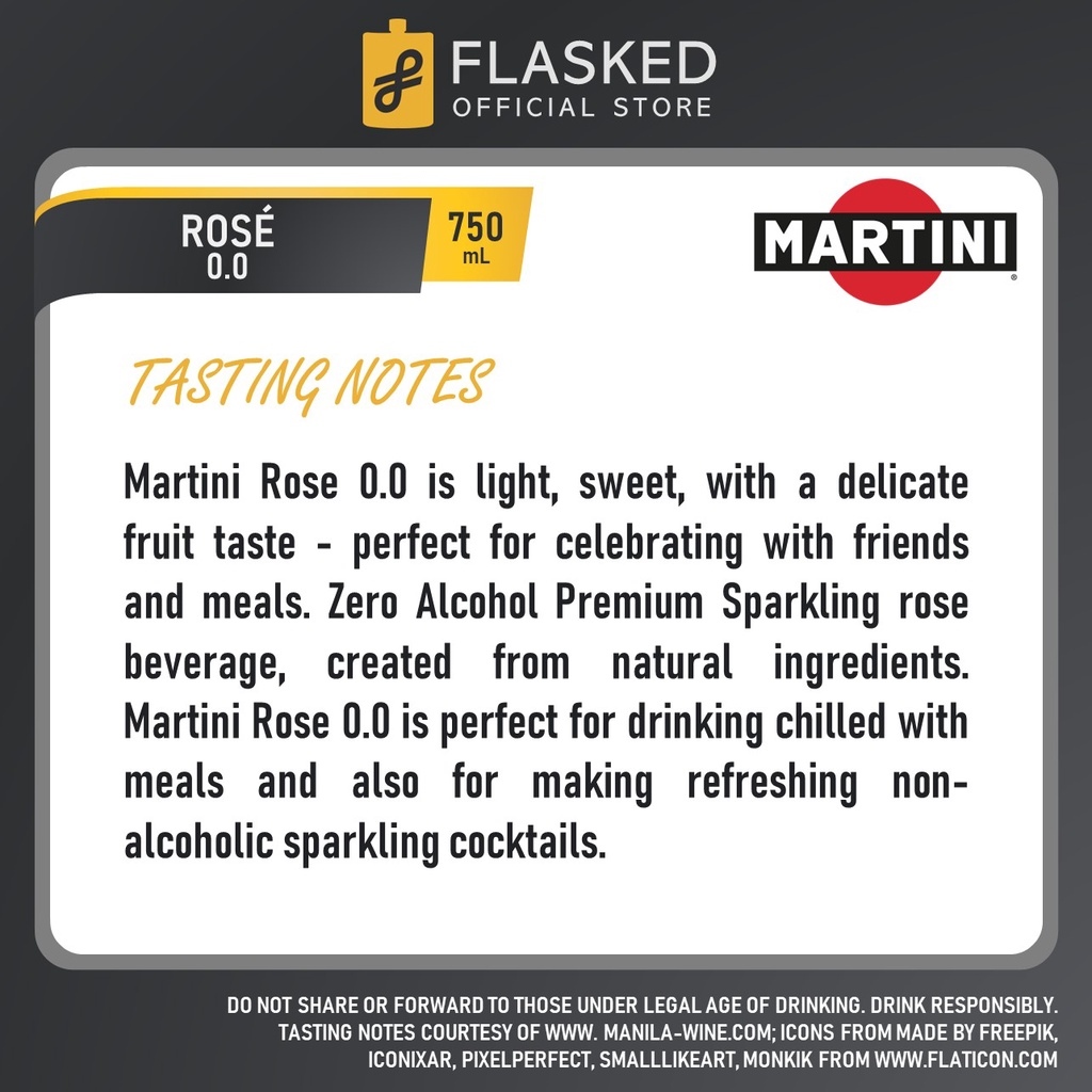 Martini Rose Dolce 0.0 Sparkling Wine 750mL AlcoholFree Lazada PH