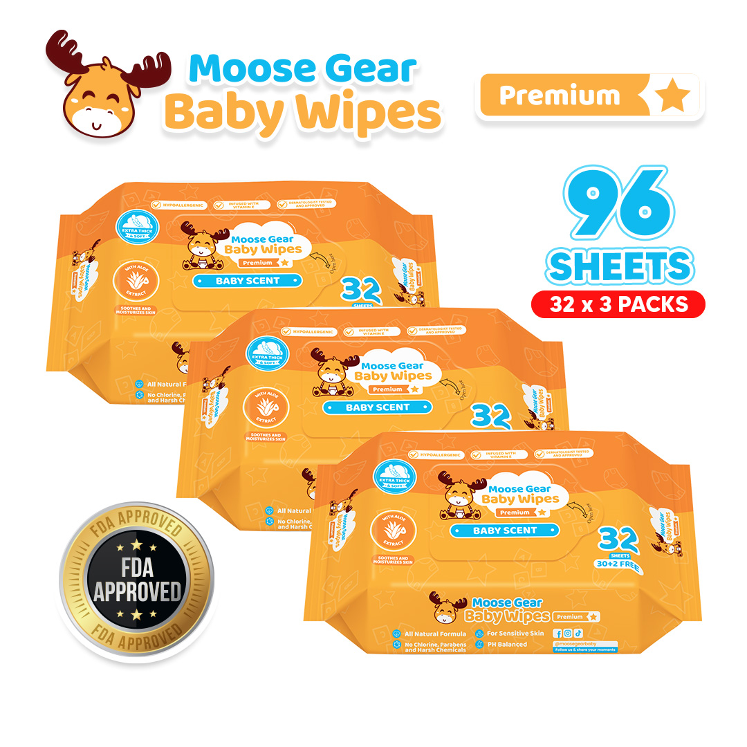 Moose Gear Baby Wipes Baby Scent 32 Sheets x3 Packs Lazada PH