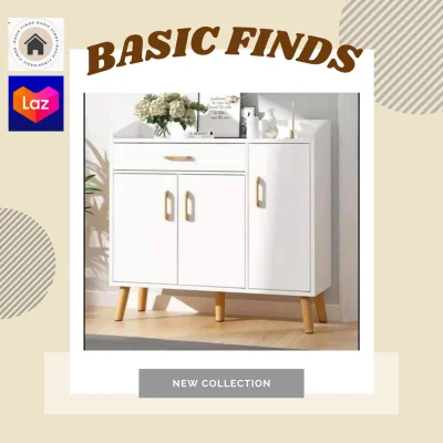 BASIC's Storage Cabinet, Accent Side Cabinet, Wooden Sideboard Storage Organizer for Bedroom Home Office