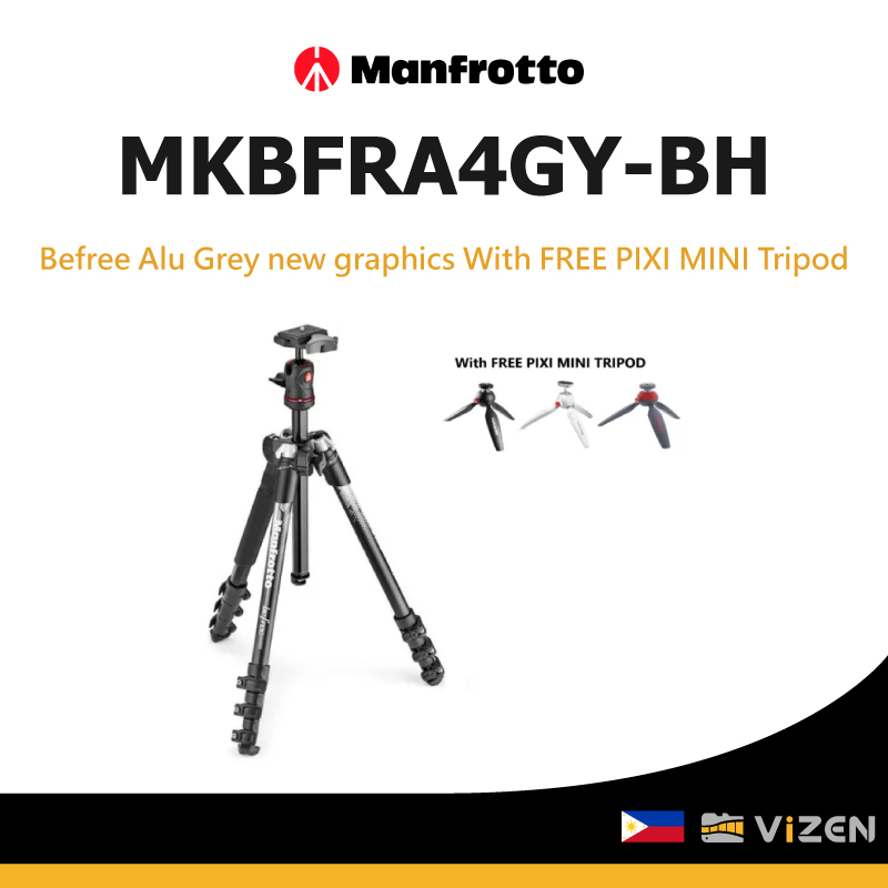 MANFROTTO MKBFRA4GY-BH Befree Alu Grey new graphics With FREE PIXI