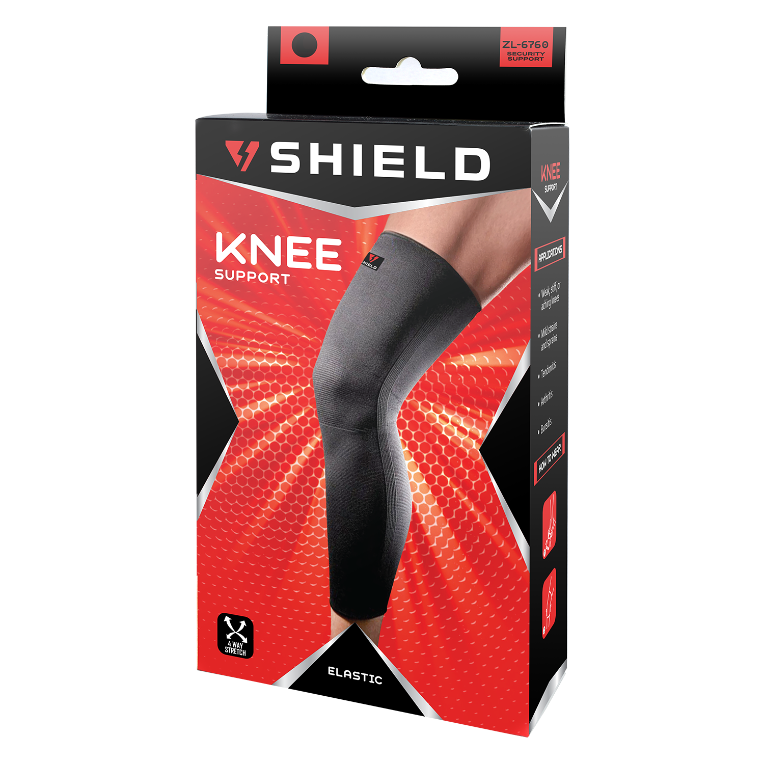 Shield ZL6760 Elastic Long Knee Support - Pair