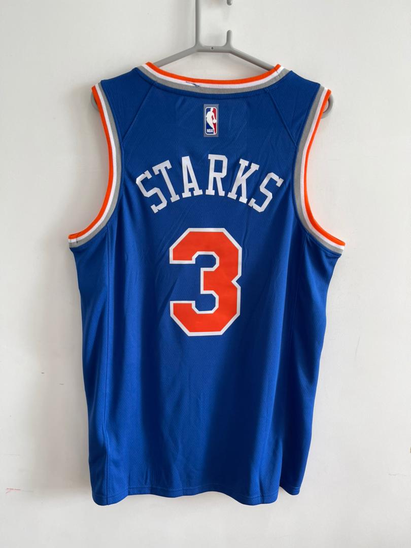 20070304 John Starks #3 Knicks Jersey: NBA logo, close-up o…