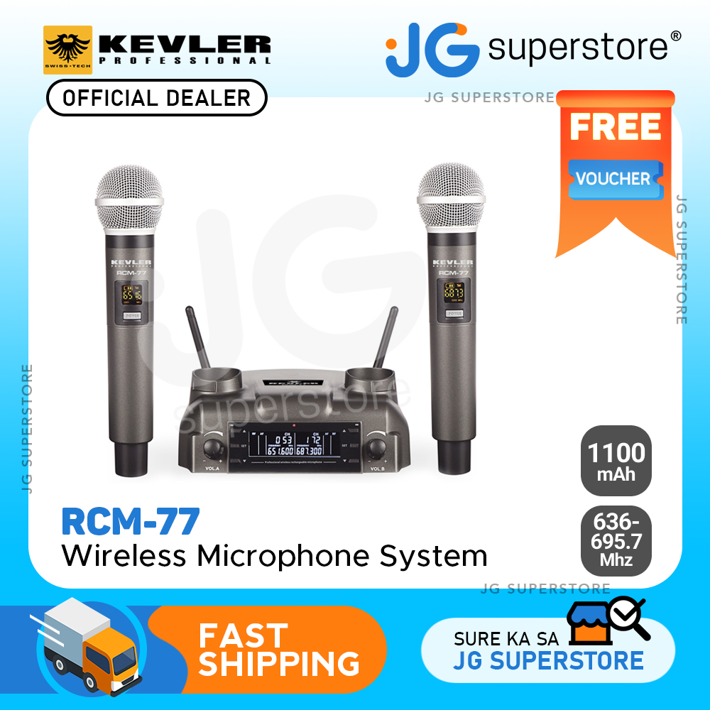 KEVLER RCM77 Dual Wireless Microphone System with Dual Antenna