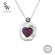 Silverworks Pink Heart Pearl Necklace - Naturae Collection (Silverworks)